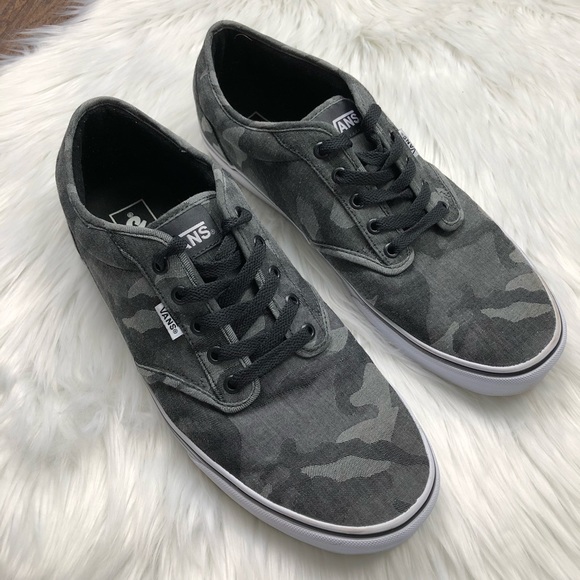 vans gray camo slip on